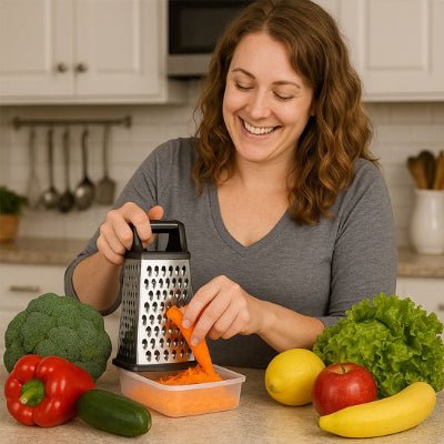 Râpe à légume manuelle Ravexo femme légume